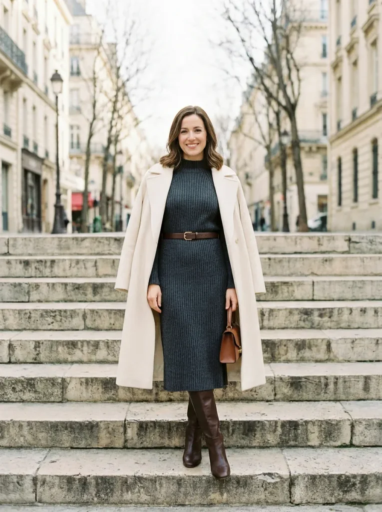 Belted Sweater Dress